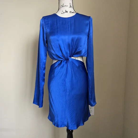 Shona Joy | Dresses | Shona Joy Twist Front Mini Dress Womens 4 Strong Blue Long Sleeve | Poshmark Shona Joy | Dresses | Shona Joy Twist Front Mini Dress Womens 4 Strong Blue Long Sleeve | Poshmark